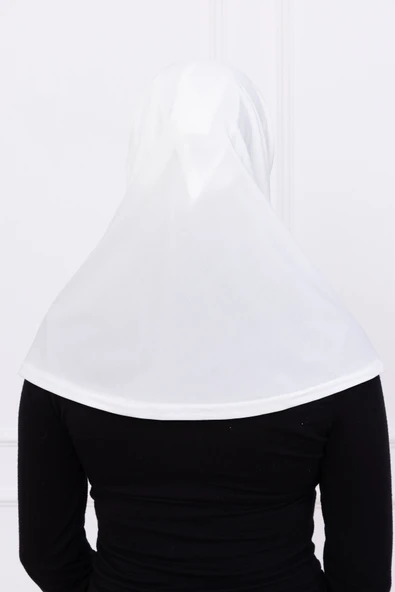 Loggia 2 Parçalı Pratik Namaz Örtüsü Beyaz Sandy Hijab - Kadın Tesettür Hazır Türban - Resim 8