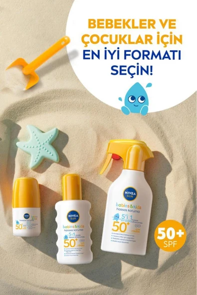 NIVEA SUN SPF 50+ Bebek ve Çocuk İçin Hassas Koruma Güneş Koruyucu Roll-on 50ml,Suya Dayanıklı,Hassas Cilt - 6
