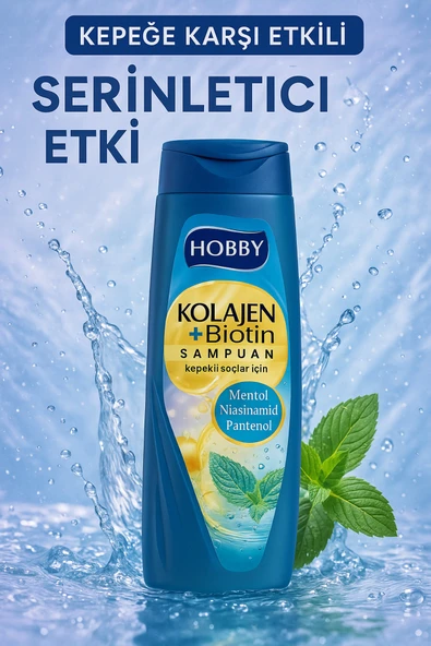 Hobby Kepekli Saçlar Için Şampuan Kolajen Mentol&pantenol 480 ml (6 ADET) ürün görseli 1