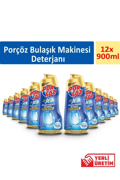 Porçöz 900 Ml Jel Bulaşık Deterjanı Premium x12 Adet ürün görseli