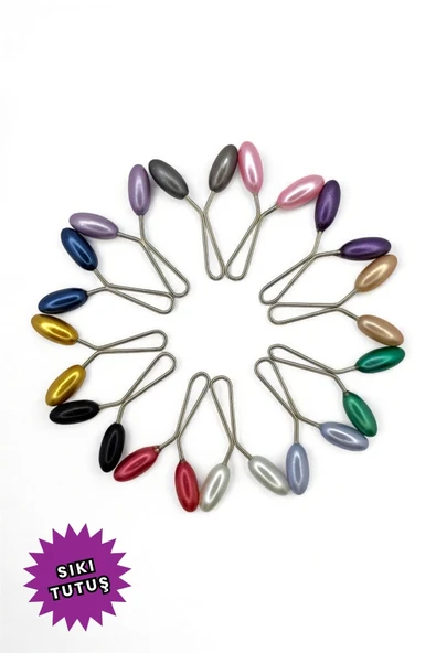 Loggia Eşarp Şal Klipsi 12 Adet Arpa Model Karışık Renk Klips - Kadın Tesettür Aksesuar İğne ürün görseli