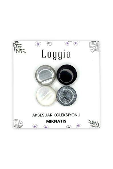 Loggia Eşarp Ve Şal Mıknatısı Mermer Beyaz - Başörtü Tutucu Kadın Tesettür Aksesuar Mıknatıs - Resim 7