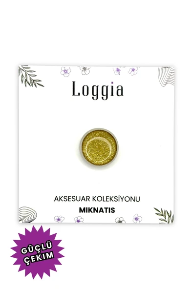 Loggia Eşarp Ve Şal Mıknatısı Simli Sarı - Başörtü Tutucu Kadın Tesettür Aksesuar Mıknatıs ürün görseli
