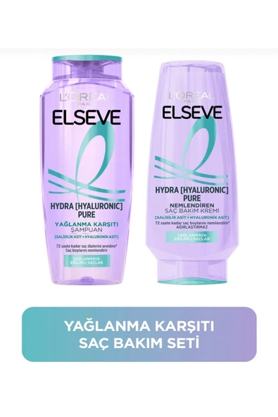 ELSEVE HYDRA (HYALURONIC)PURE ŞAMPUAN 300ML+HYDRA (HYALURONIC)PURE KREAMİ 250ML ürün görseli 1