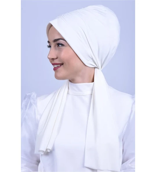 Monalisa Home Şık Büzgülü Başörtüsü Beyaz Renkli ürün görseli