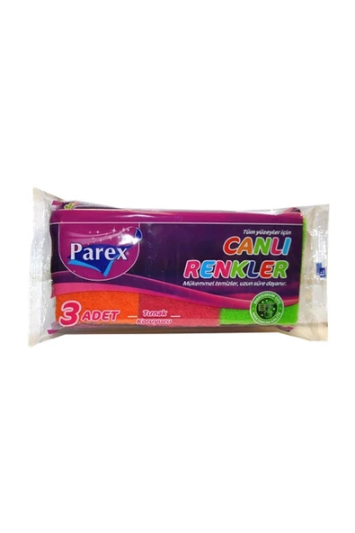 Parex Canlı Renkler Sünger Oluklu 3'lü