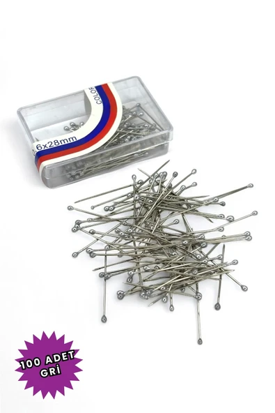 Loggia Toplu İğne Gümüş Gri 100 Adet - Eşarp Ve Şal İğnesi Çok Amaçlı Nişan Düğün Sünnet Takı İğnesi ürün görseli