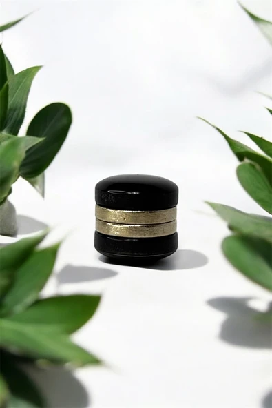 Loggia Eşarp Ve Şal Mıknatısı Parlak Siyah 2 Çift - Başörtü Tutucu Kadın Tesettür Aksesuar Mıknatıs - Resim 3