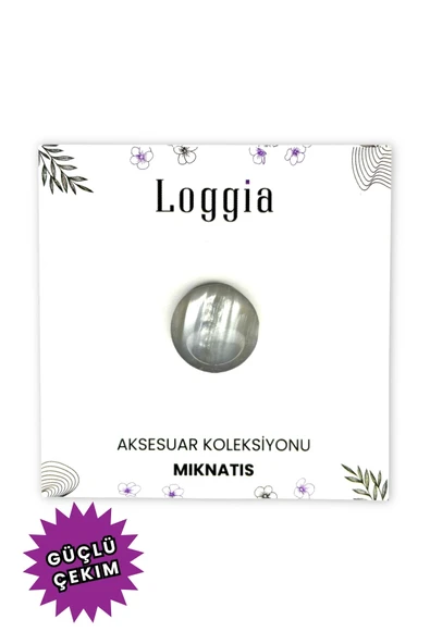 Loggia Eşarp Ve Şal Mıknatısı Mermer Gri - Başörtü Tutucu Kadın Tesettür Aksesuar Mıknatıs ürün görseli