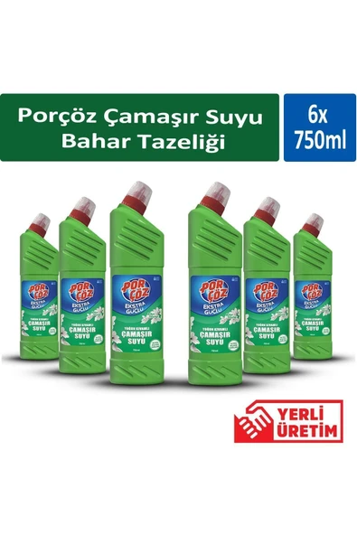 Porçöz Çamaşır Suyu Bahar Tazeliği 750 ml x 6 Adet ürün görseli