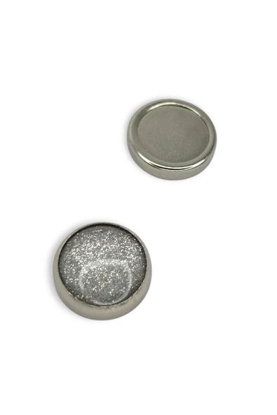 Loggia Eşarp Ve Şal Mıknatısı Simli Açık Gri - Başörtü Tutucu Kadın Tesettür Aksesuar Mıknatıs - Resim 4