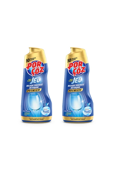 Porçöz Premium Bulaşık Makinesi Deterjanı Jel 900 ml X 2 Adet - 100 Yıkama - 1