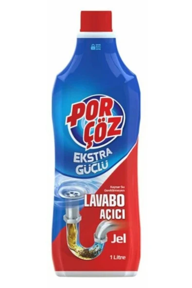 Porçöz Ekstra Güçlü Lavobo Açıcı Jel 1000 ml X 3