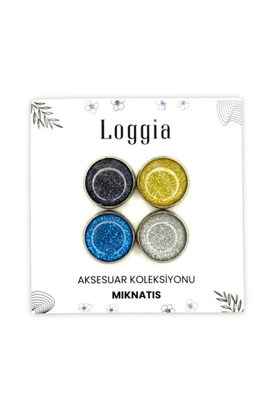 Loggia Eşarp Ve Şal Mıknatısı Simli Mavi - Başörtü Tutucu Kadın Tesettür Aksesuar Mıknatıs - Resim 7