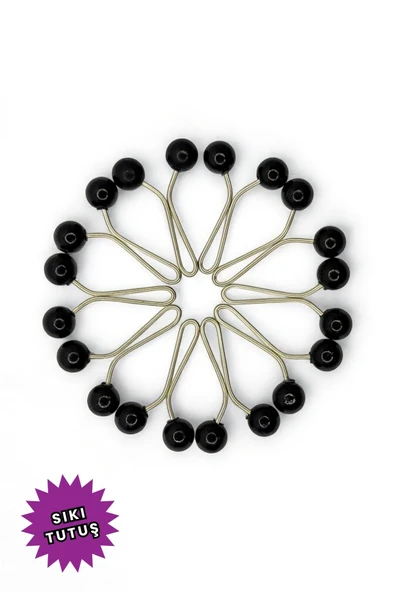 Loggia Eşarp Şal Klipsi Siyah 12 Adet İnci Model Klips - Kadın Tesettür Aksesuar İğne ürün görseli