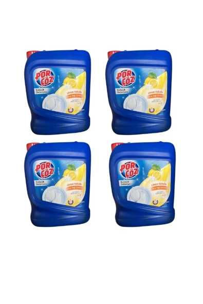 Porçöz Elde Bulaşık Deterjanı Yağ Çözücü Etkili Limonlu 4 KG X 4 adet ürün görseli