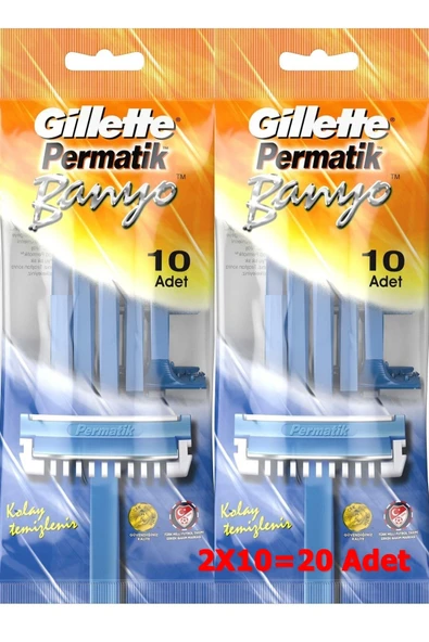 Gillette PERMATİK BANYO KULLAN AT TIRAŞ BIÇAĞI 10'LU (2 PAKET) ürün görseli 1