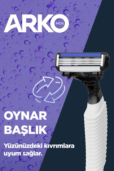 Arko Men Pro4 Dört Bıçaklı Tıraş Bıçağı 6 Adet - Resim 6