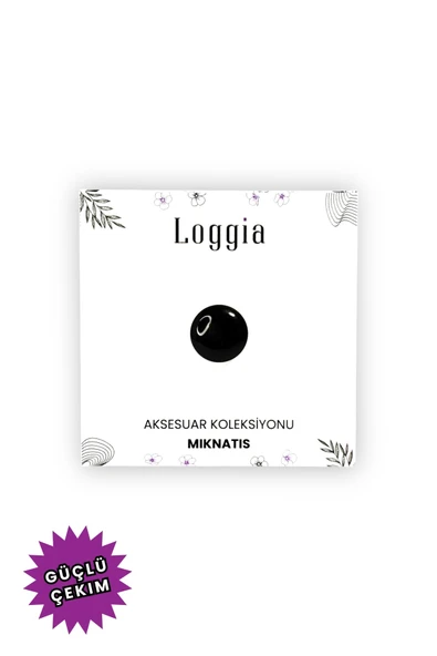 Loggia Eşarp Ve Şal Mıknatısı Parlak Siyah - Başörtü Tutucu Kadın Tesettür Aksesuar Mıknatıs ürün görseli