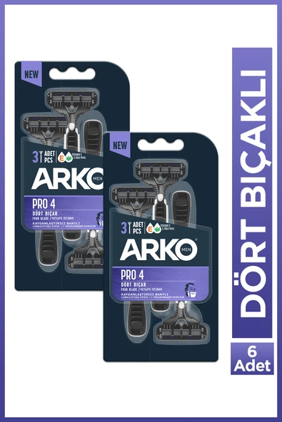 Arko Men Pro4 Dört Bıçaklı Tıraş Bıçağı 6 Adet ürün görseli