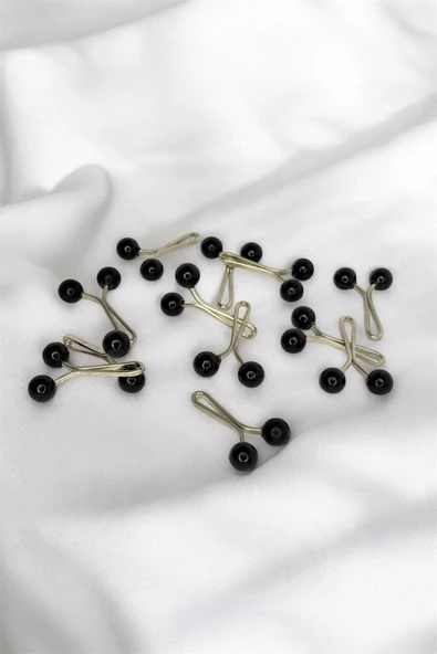 Loggia Eşarp Şal Klipsi Siyah İnci Model 1 Adet Klips - Kadın Tesettür Aksesuar - Resim 6