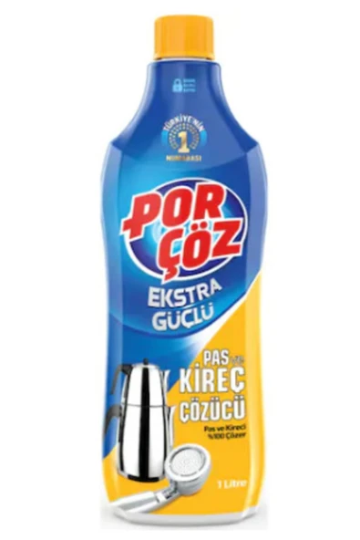 Porçöz Ekstra Güçlü Pas ve Kireç Çözücü 1 lt 4 Adet - Resim 2