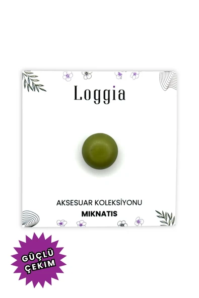 Loggia Eşarp Ve Şal Mıknatısı Soft Haki Yeşil Renk - Başörtü Tutucu Kadın Tesettür Aksesuar Mıknatıs ürün görseli