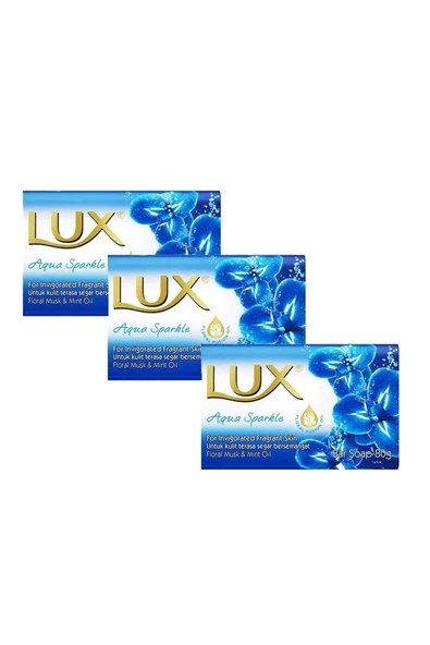 LUX 3 Ad. Lüx Sabun Mavi 80 gr  Aqua Sparkle ürün görseli