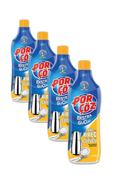 Porçöz Pas ve Kireç Çözücü 1lt x 4 Adet ürün görseli