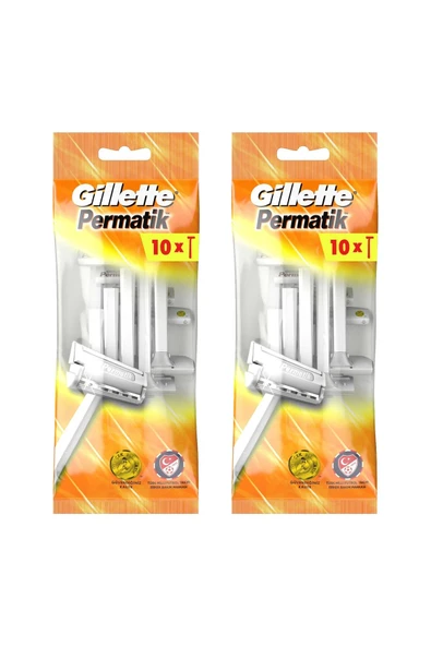 Gillette Permatik Tek Bıçaklı 10 lu Poşet x 2 Adet ürün görseli 1