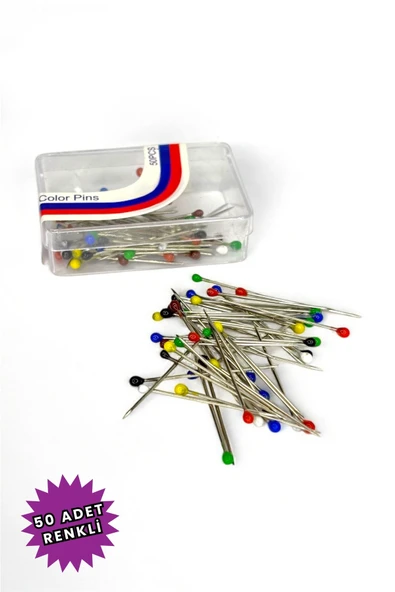 Loggia Toplu İğne Karışık Renkli 50 Adet 2.5cm - Eşarp Ve Şal Iğnesi - Kadın Tesettür Aksesuar Çok Amaçlı ürün görseli