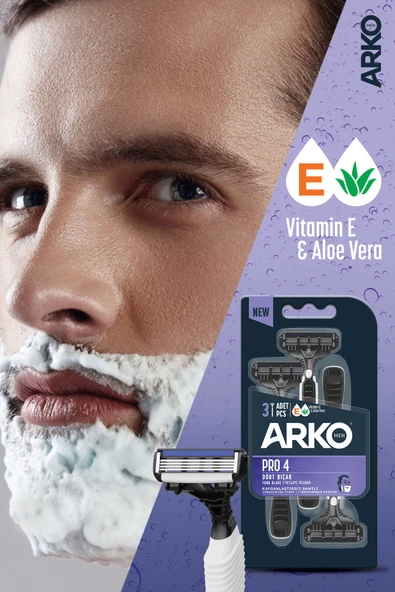 Arko Men Pro4 Dört Bıçaklı Tıraş Bıçağı 6 Adet - Resim 2