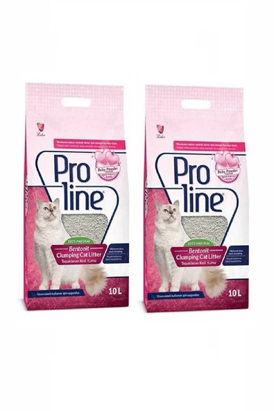 EVELINA Bebek Pudrası Kokulu Ince Tane Topaklanan Kedi Kumu 10 lt X 2 Adet 86989950101462