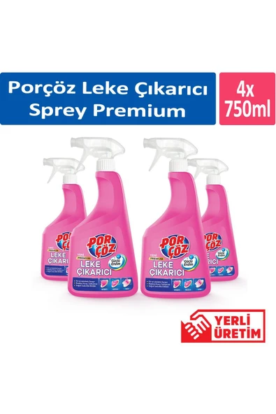 Porçöz Leke Çıkarıcı Sprey Premium 750 ml x 4 Adet ürün görseli