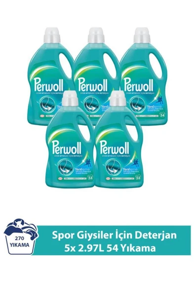 Perwoll Spor Giysiler Yenileme 5x2.97L – Spor Kıyafetler İçin Ekstra Büyük Set (270yıkama ) ürün görseli