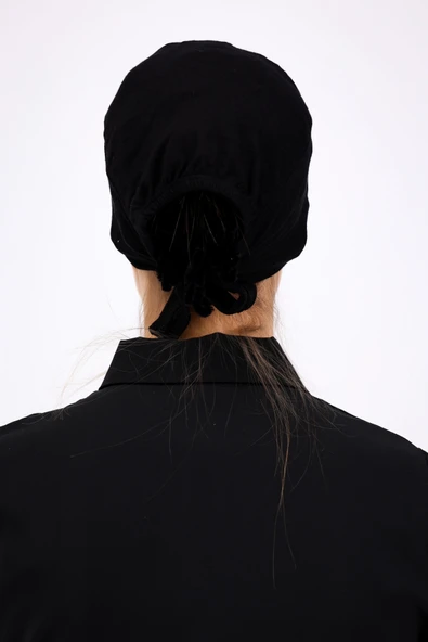 Loggia Kaymayan Silikonlu Dikişsiz Bone Siyah - Kaymaz Kadın Tesettür Bağlamalı İç Bone - Resim 8