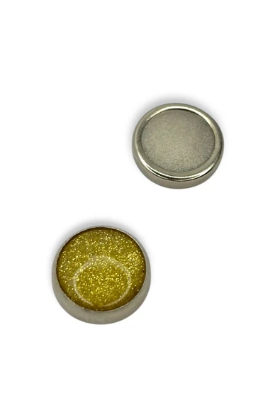 Loggia Eşarp Ve Şal Mıknatısı Simli Sarı - Başörtü Tutucu Kadın Tesettür Aksesuar Mıknatıs - Resim 4