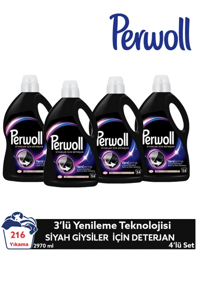 Perwoll Sıvı Deterjan Hassas Bakım Siyah Yenileme 4x2.97L (216 Yıkama) – Yoğun Bakım ürün görseli