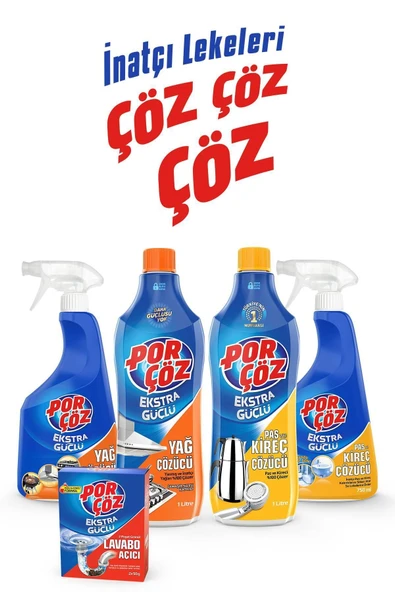Porçöz Lavabo Açıcı Jel 1000 ml x 4 Adet - 3
