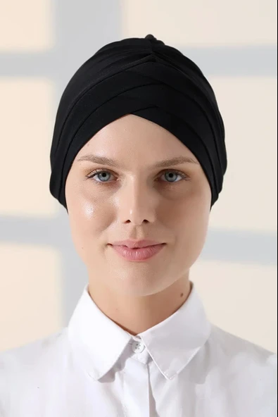 Monalisa Home Şık 3 Bantlı Bone Siyah Renkli - 1