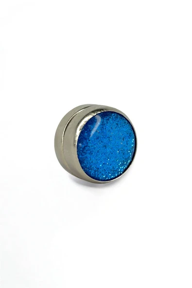 Loggia Eşarp Ve Şal Mıknatısı Simli Mavi - Başörtü Tutucu Kadın Tesettür Aksesuar Mıknatıs - Resim 2