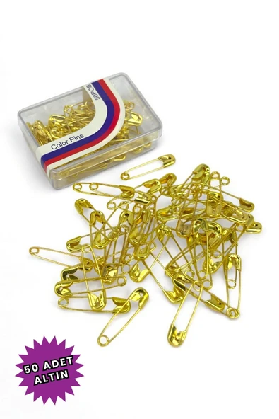 Loggia Çengelli İğne Altın Gold Renk 50 Adet 2cm - Eşarp Ve Şal İğnesi - Kadın Tesettür Aksesuar Çok Amaçlı ürün görseli