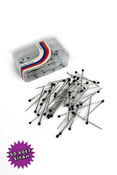 Loggia Toplu İğne Siyah Renk 50 Adet 2.5cm - Eşarp Ve Şal İğnesi - Kadın Tesettür Aksesuar Çok Amaçlı ürün görseli