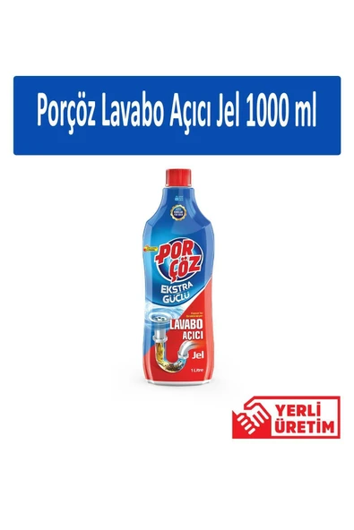 Porçöz Lavabo Açıcı Jel 1000 ml x 6 Adet - Resim 2