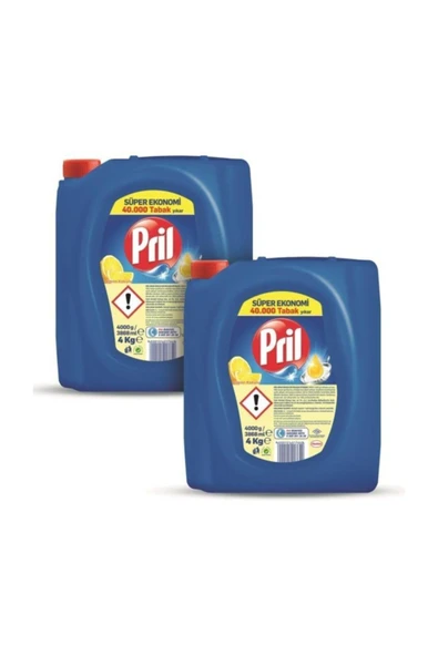Pril Elde Bulaşık Deterjanı Üç Etkili Güç Limon 4 kg X 2 Adet ürün görseli