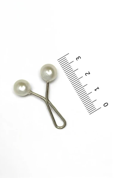 Loggia Eşarp Şal Klipsi Beyaz İnci Model 1 Adet Klips - Kadın Tesettür Aksesuar - Resim 3