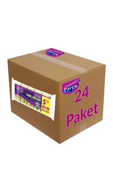 Parex Klasik Yeşil Sünger Oluklu 5'li 24 Paket 1 Koli - Resim 3