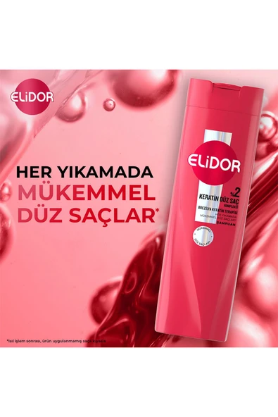 Elidor Saç Bakım Şampuanı Brezilya Keratin Terapisi 400 ml x3 - Resim 3