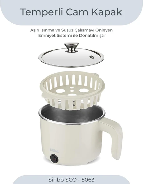 Sinbo Sco-5063 Çok Fonksiyonlu Buharlı Pişirici Uyumlu - 3