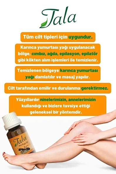 Tala Karınca Yumurtası Yağı Tüy Azaltıcı Tüy İnceltici Tüy Dökücü 20 Ml - 6